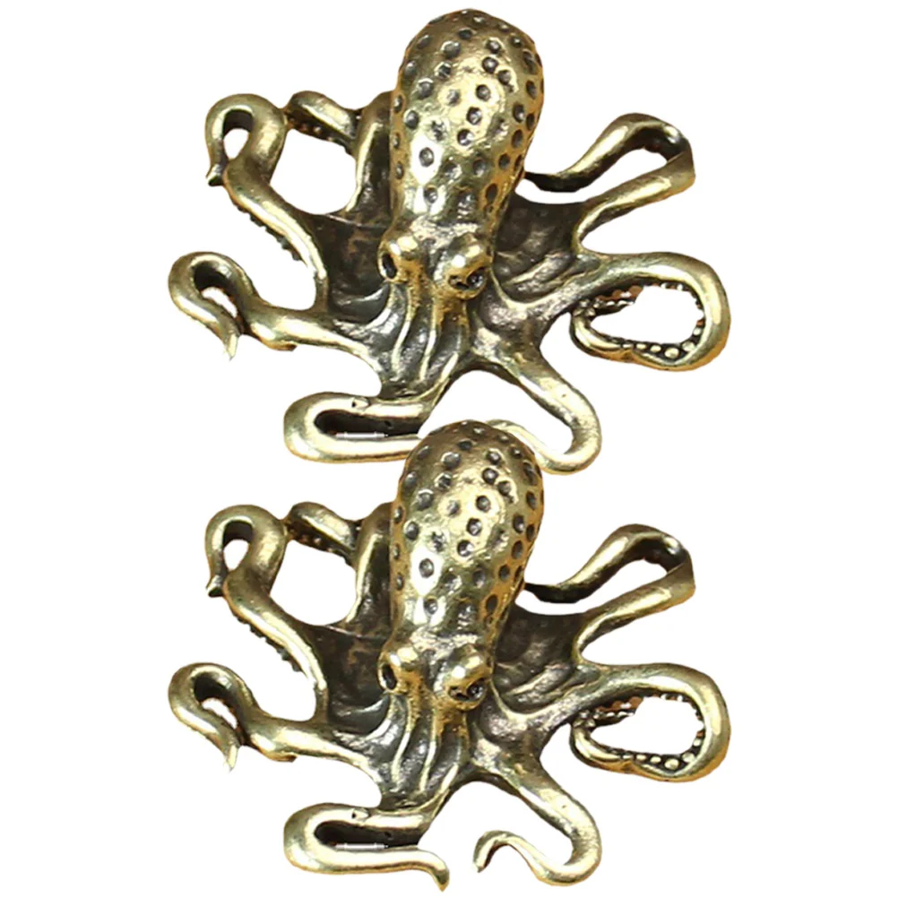 

Octopus Animal Copper Statue Brass Decoration Sculpture Figurine Tea Ornament Vintage Feng Figurines Statues Shui Miniature