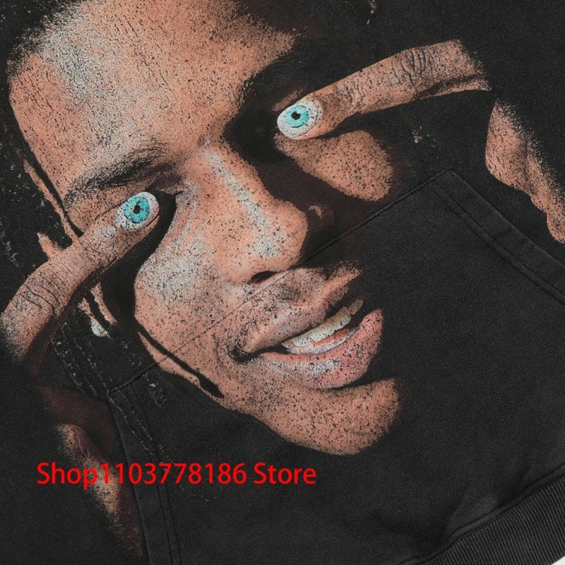 Винтажная американская уличная толстовка с капюшоном Кактус Джек портретный