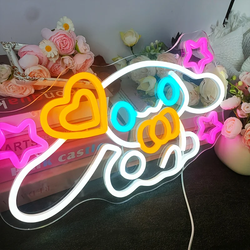 Sanrio Cinnamoroll светодиодная неоновая вывеска милый мультяшный многоцветный