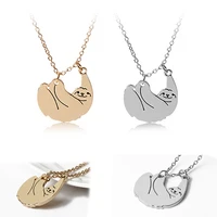 fashion popular animal necklace creative sloth shape simple cute pendant jewelry women necklace alloy collarbonechain party gift