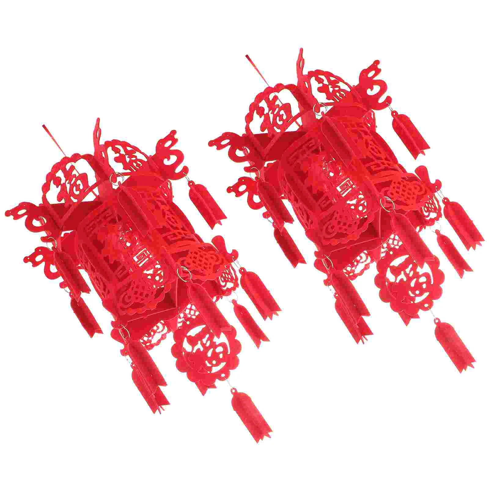 

2Pcs Wedding Restaurant Lantern New Year Lanterns Decor New Year Lanterns Pendant Hanging Decorative Lanterns