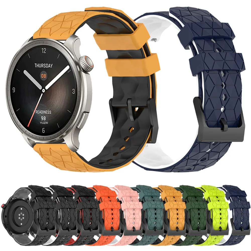 Силиконовый ремешок 20 22 мм для Huami Amazfit BIP 5 GTR 4/GTR3 Pro 47 42 Xiaomi Mi Watch S2 S1 мягкий браслет