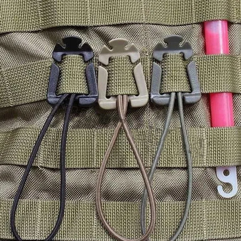 

5Pcs Molle Backpack Buckle Carabiner Clips EDC Tool Elastic Rope Webbing Buckle Outdoor Camping Hanger Hook Survival Gear Tools