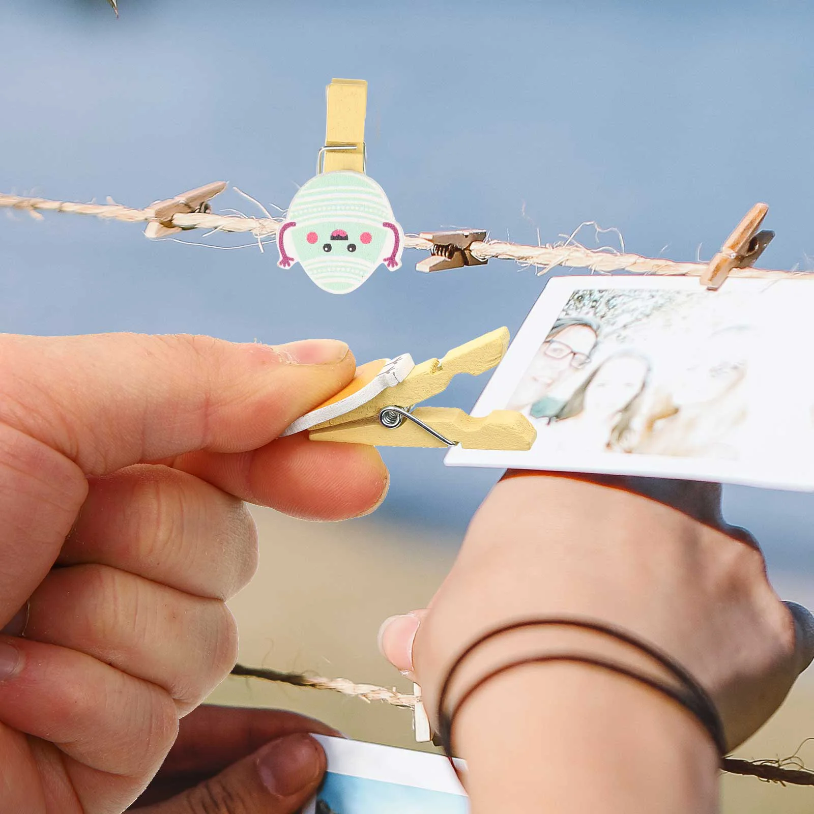 

Clothespins Photo Clips Wooden Mini Easter Clothes Picture Clip Pin Crafts Photos Display Wood Colored Tiny Craft Bunny Pegs