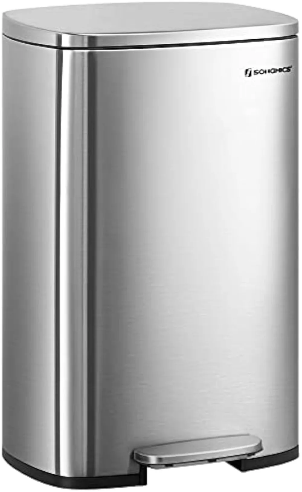

SONGMICS 13 Gallon Trash Can, Stainless Steel Kitchen Garbage Can, Recycling or Waste Bin, Soft Close, Step-On Pedal, Removable