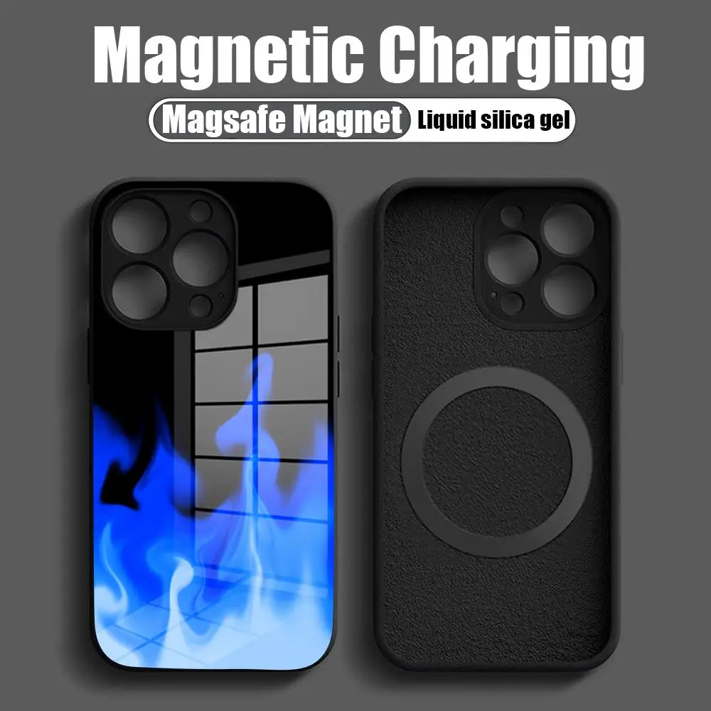 Чехол для телефона с пламенным узором новинка 2024 закаленное стекло IPhone 16 15 Pro Max 14