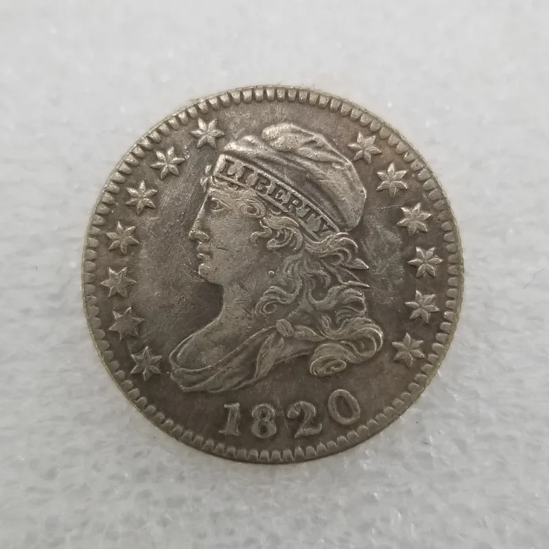 

American 1820 10C Brass Silver-plated Commemorative Collectible Coin Gift Lucky Challenge Coin