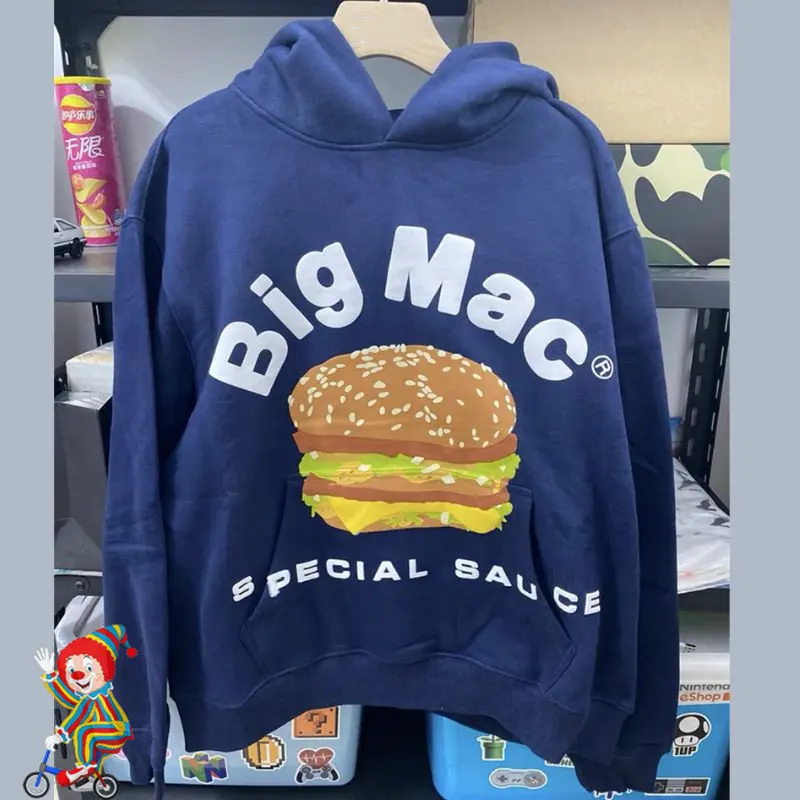 

Kanye West CPFM Foam Hamburger Print Fleece Hooded Pullover Men Women Hoodie Sweatshirts