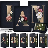 case for fire hd 8 plusfire hd 10 plus 11th fire hd 10fire hd 8 tablet case gold letter print pu leather cover for fire 7