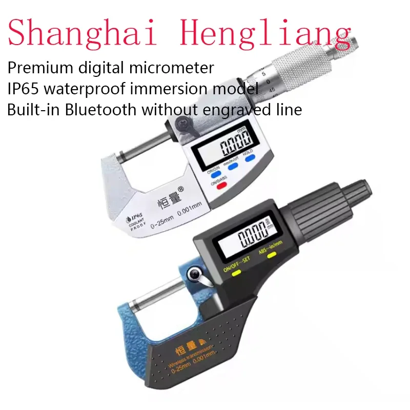 Фото Цифровой микрометр Hengliang 0.001 мм, высокоточный, из нержавеющей стали, IP65, для измерения внешнего диаметра №2