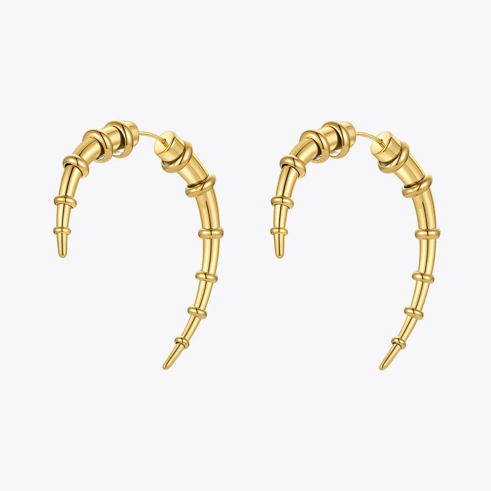 Серьги-гвоздики женские в готическом стиле, золотистого цвета