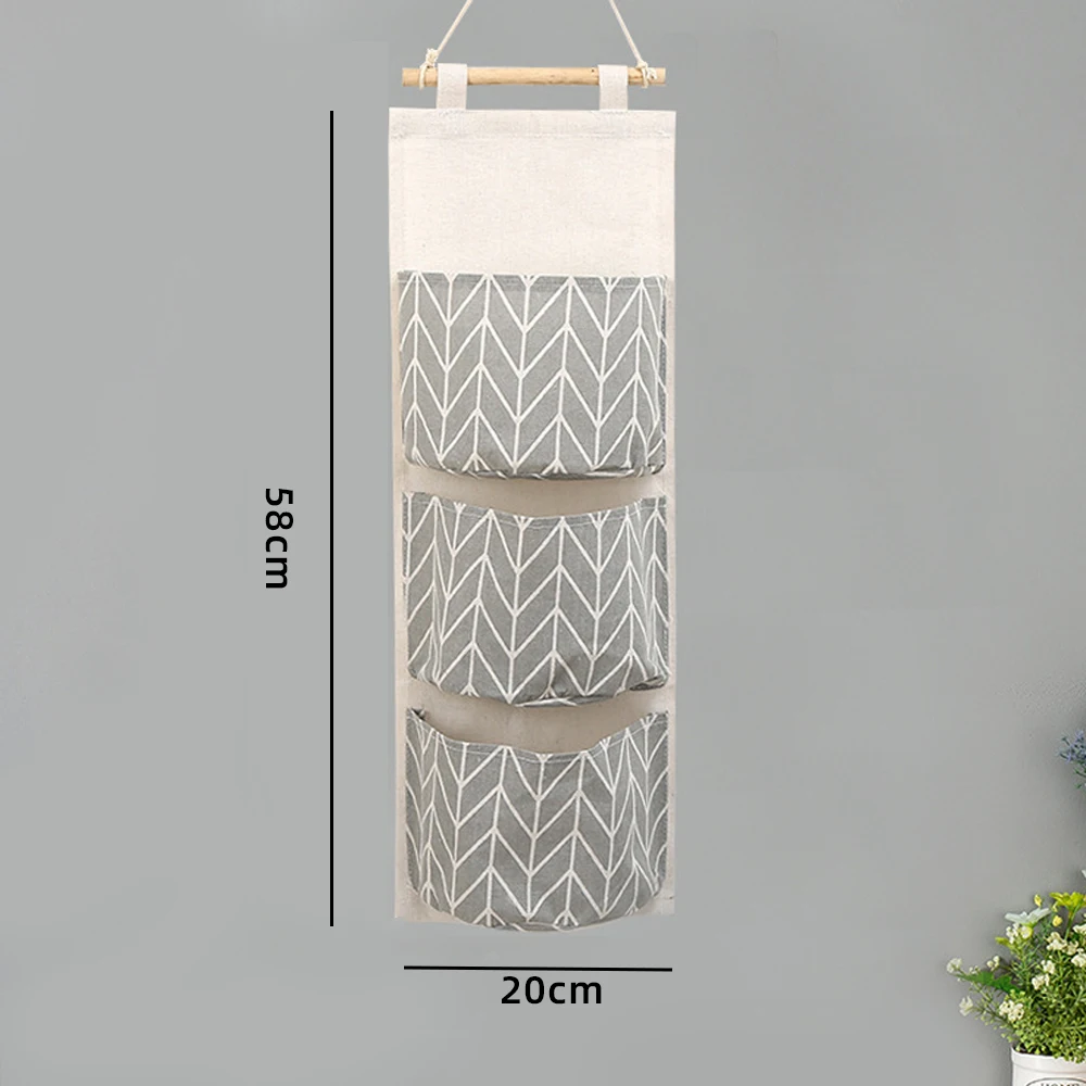 

Подвесной органайзер из хлопка, 3 кармана