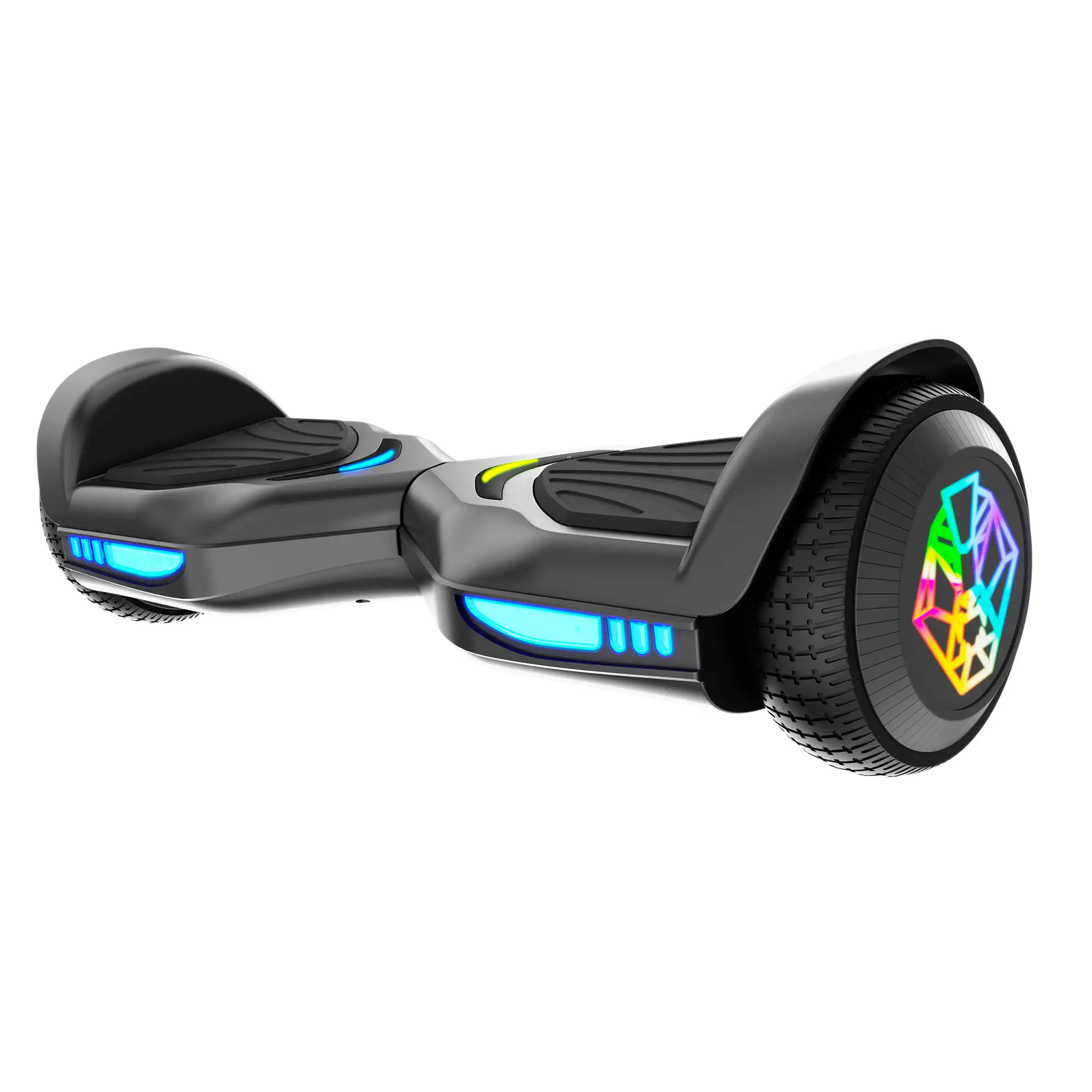 Black Freestyle Hoverboard Bluetooth Speaker Light-Up Wheels, 7 MPH Max Speed