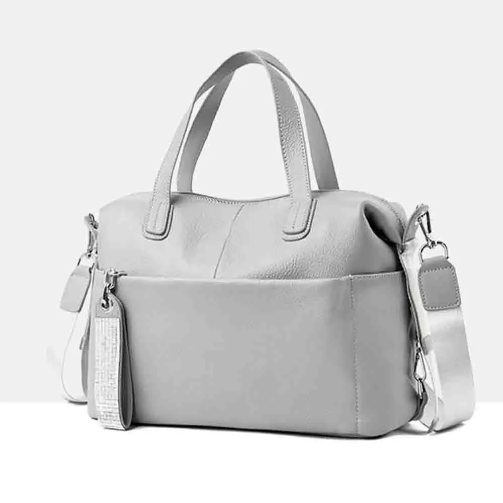 

MS Elegant Handbag Leather Bag for Women Causal Tote Soft Luxury Cowhide Simple Lady Travel Totes Shoulder Big Boston Bags 2023