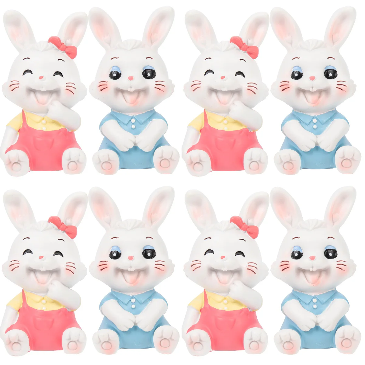

8 Resin Rabbit Figurine Decoration Desktop Decorative DIY Rabbit Figurine Decor