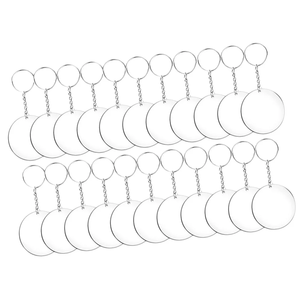 

Прозрачный брелок для ключей из акрила, круглый виниловый брелок с круглыми пластинами, принадлежности для рукоделия