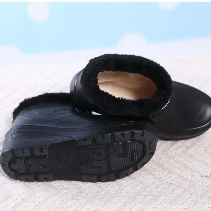 Женские непромокаемые резиновые сапоги на мягкой подошве из ЭВА плюс бархатные