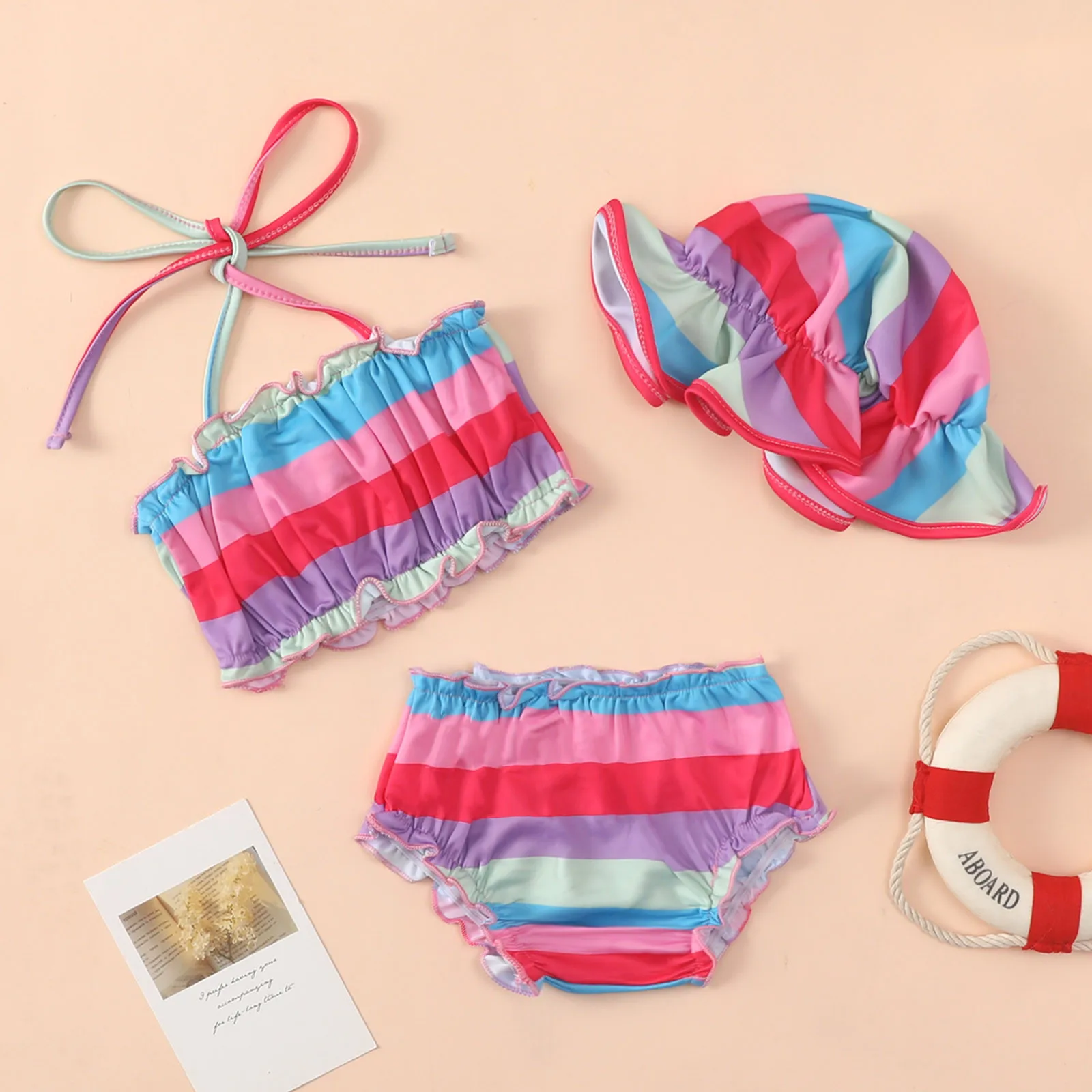 

Girl 1 Piece Swimsuit 3M-3Y Bowknot Swimwear Striped Girls Printed Piece Bikini Floarl Swimsuit Summer Girls Swim Suit Size 6x