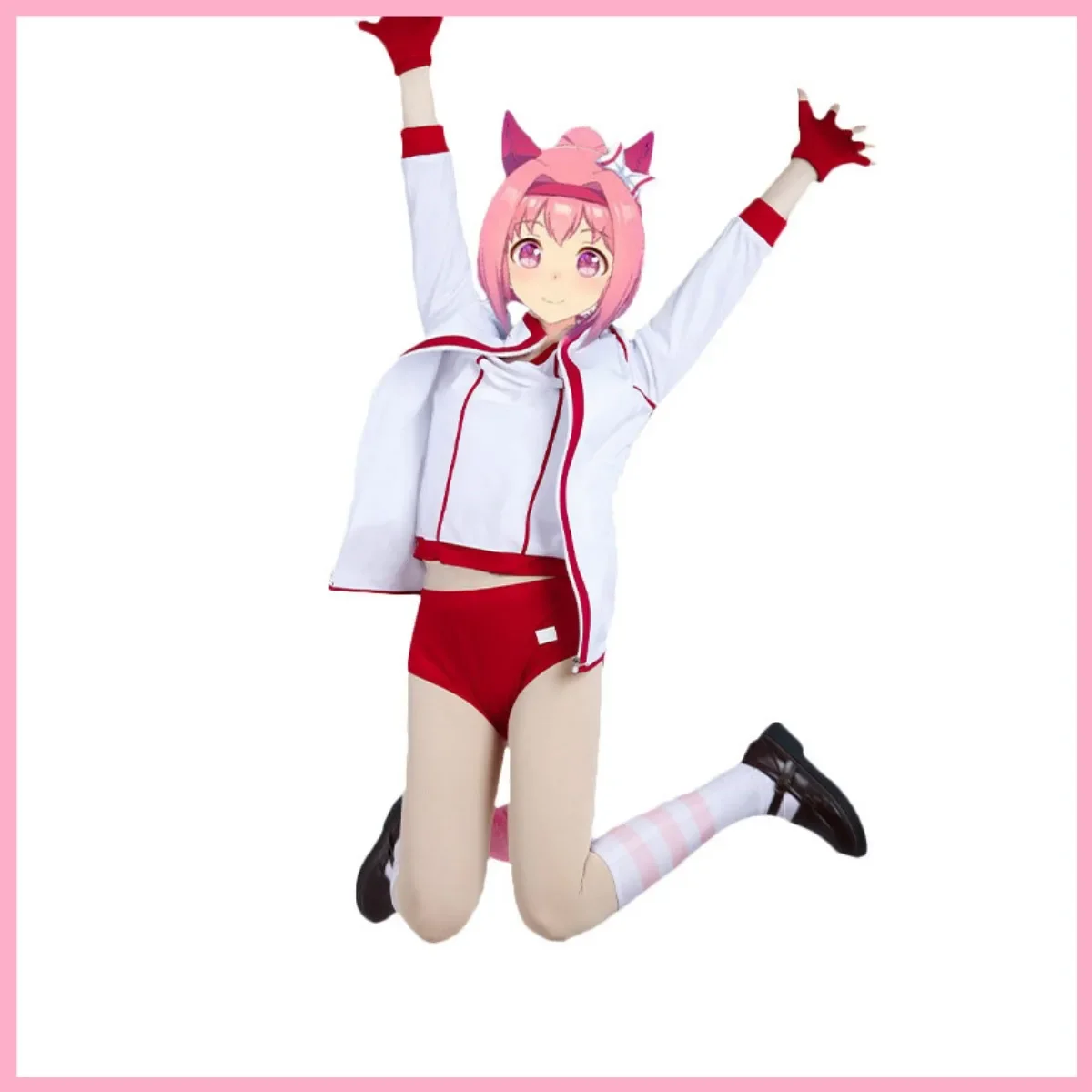 Косплей-костюм Umamusume: Pretty Derby Mary Jane Haru Urara парик белое пальто спортивная одежда