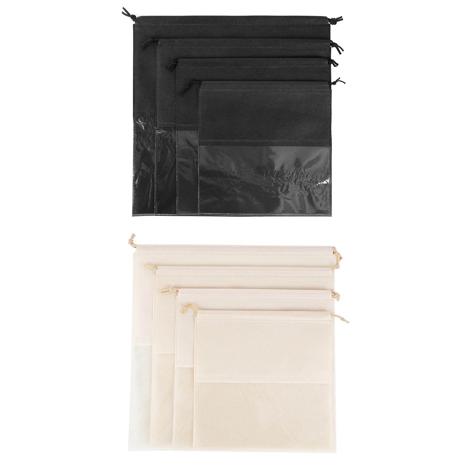 

Dust Cover Bags for Handbags Clear Storage Organizer with Drawstring,Purse Protector for Closet,Non-Woven Fabric 8 Pack