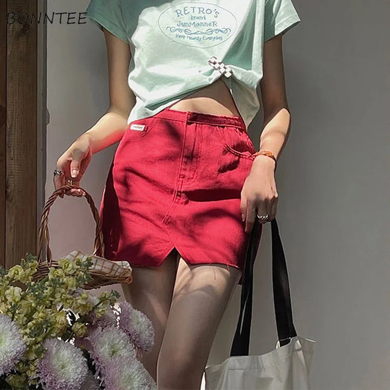 

Skirts Women A-line Streetwear Summer Fit Stylish Hot Sale Femme Hipster Empire Mini Slim Mujer Faldas Simple Vintage All-match