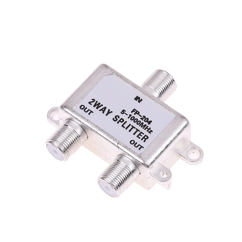

2 Way Coax Splitter Signal Coaxial F Connector Cable TV Switch silver WMP-204 signal splitter