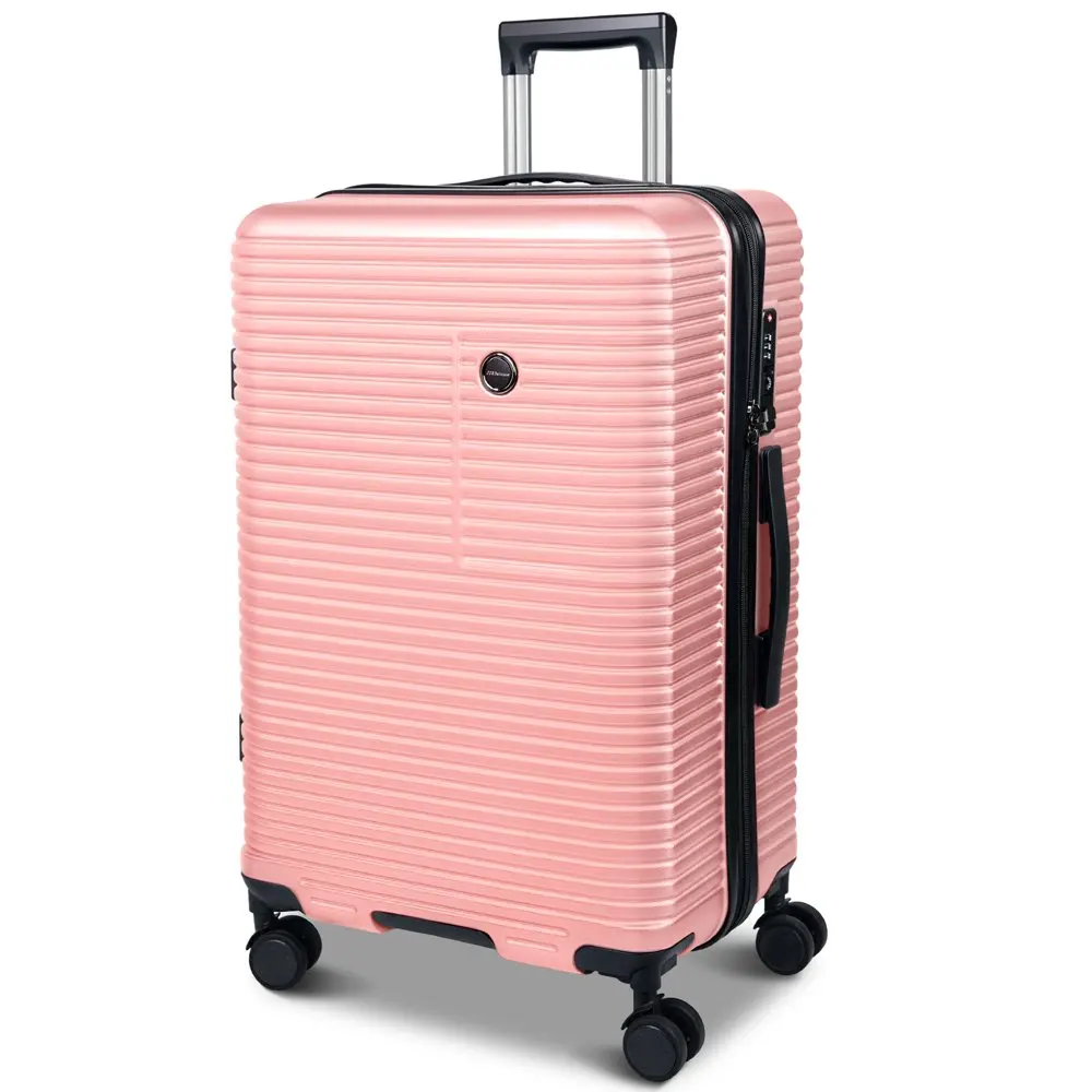 

28-дюймовый багажный большой чемодан с колесами-спиннером TSA, Дорожный чемодан-розовый