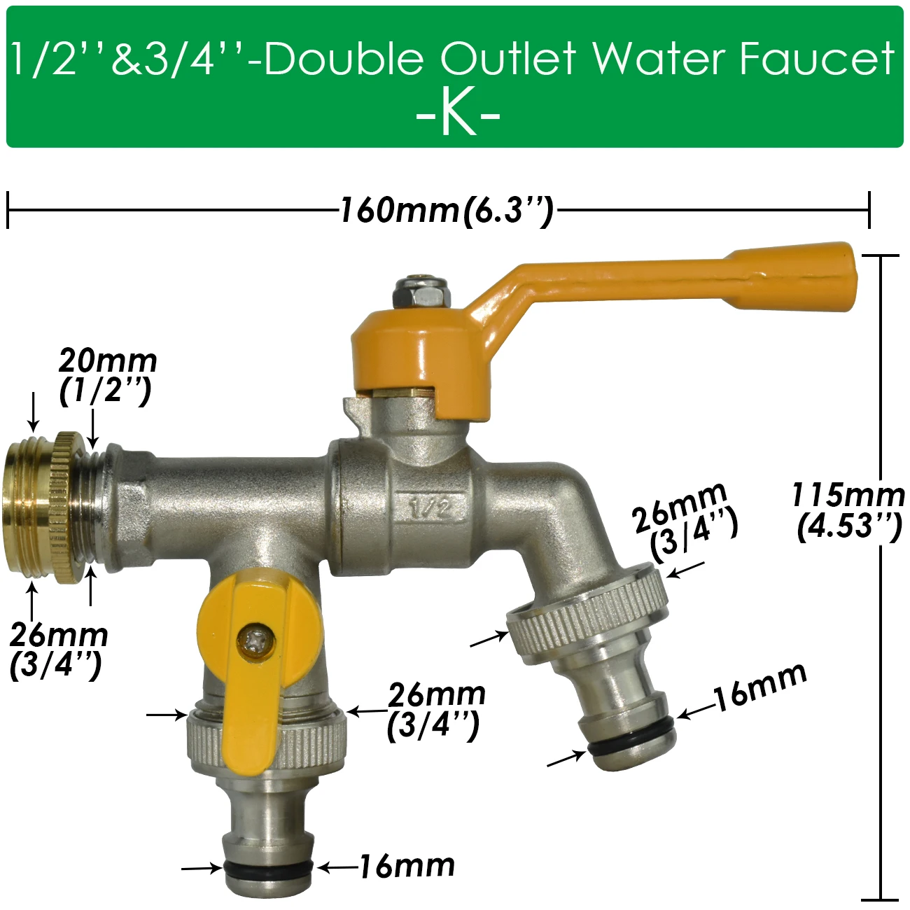 

Соединитель для садового шланга KESLA, латунный, 1/2 дюйма
