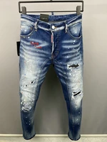new dsquared2 menswomen fashion trendy self cultivation blue paint ripped ink jeans a518