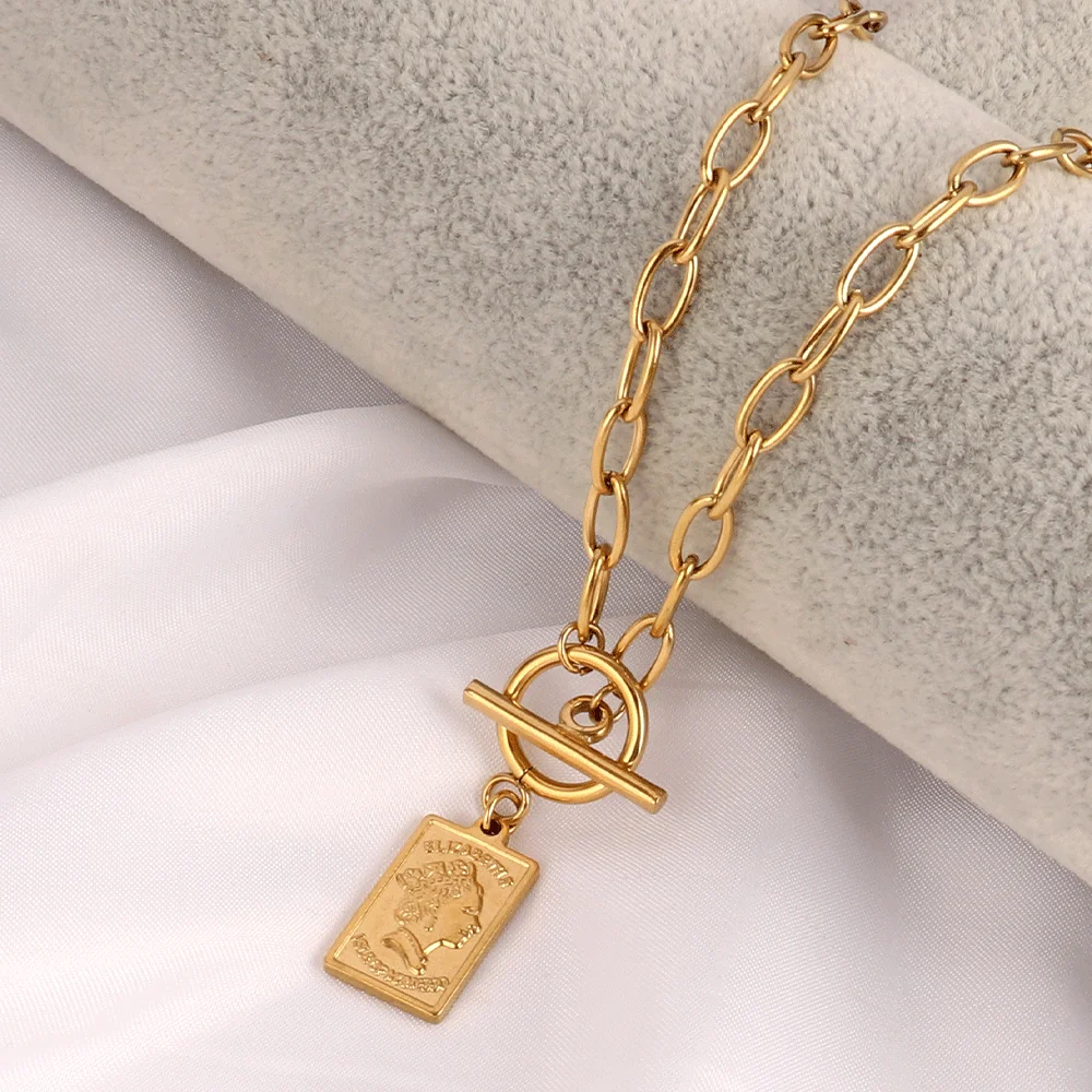 Ожерелье из нержавеющей стали 316L для женщин винтажное ожерелье с подвеской в