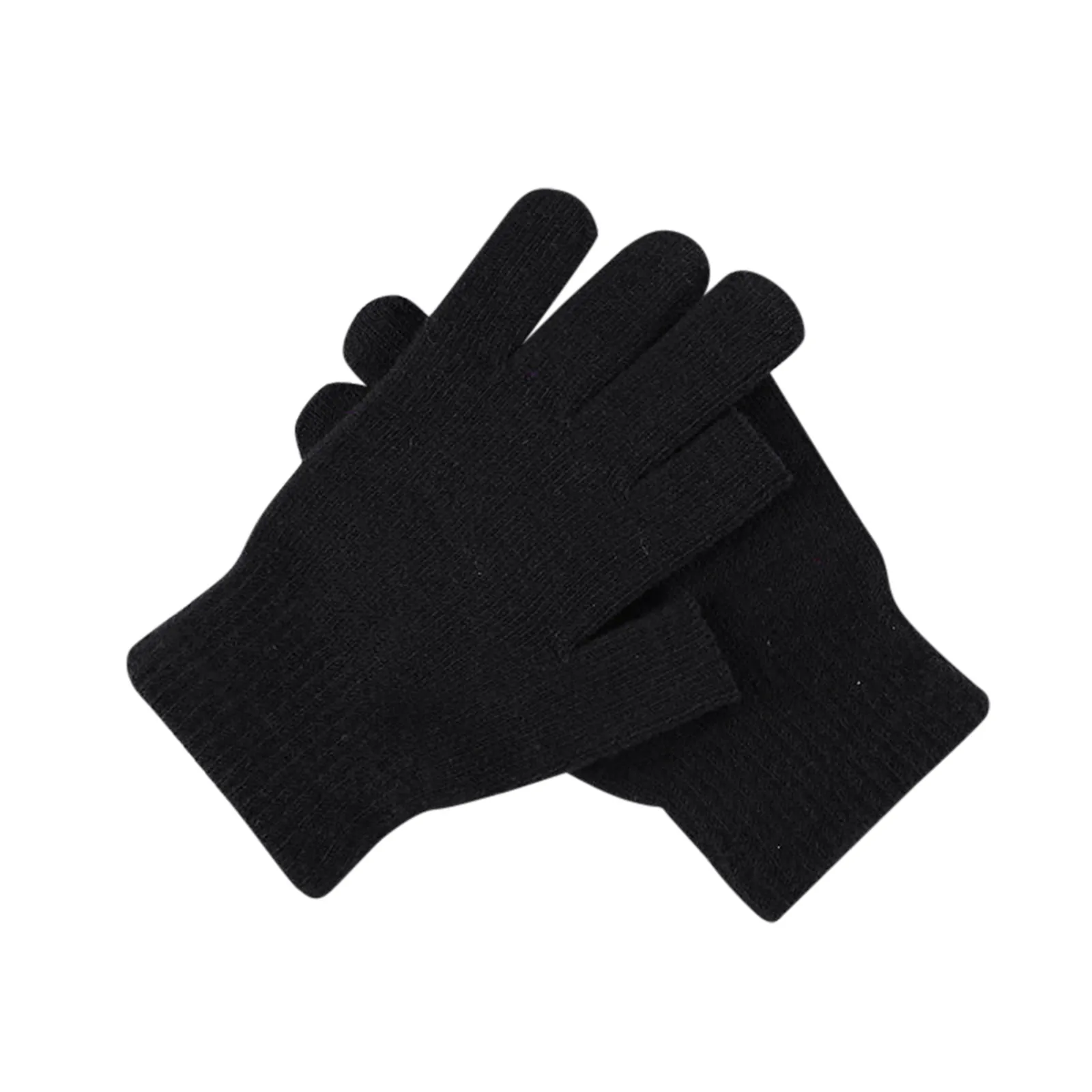 

Cycling Gloves Writing Color Gloves Knitted Finger Women's And Wool Solid Men's Stretch Show Gloves