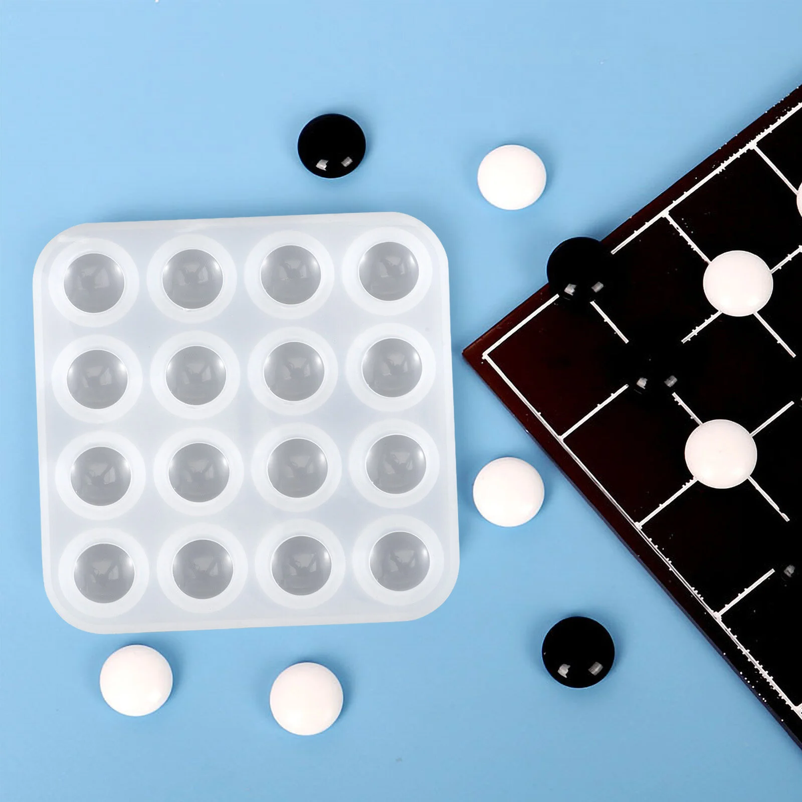 Go Game Mold Five In A Row Silicone Mold DIY Go Game Mold Go Game Pieces Mold