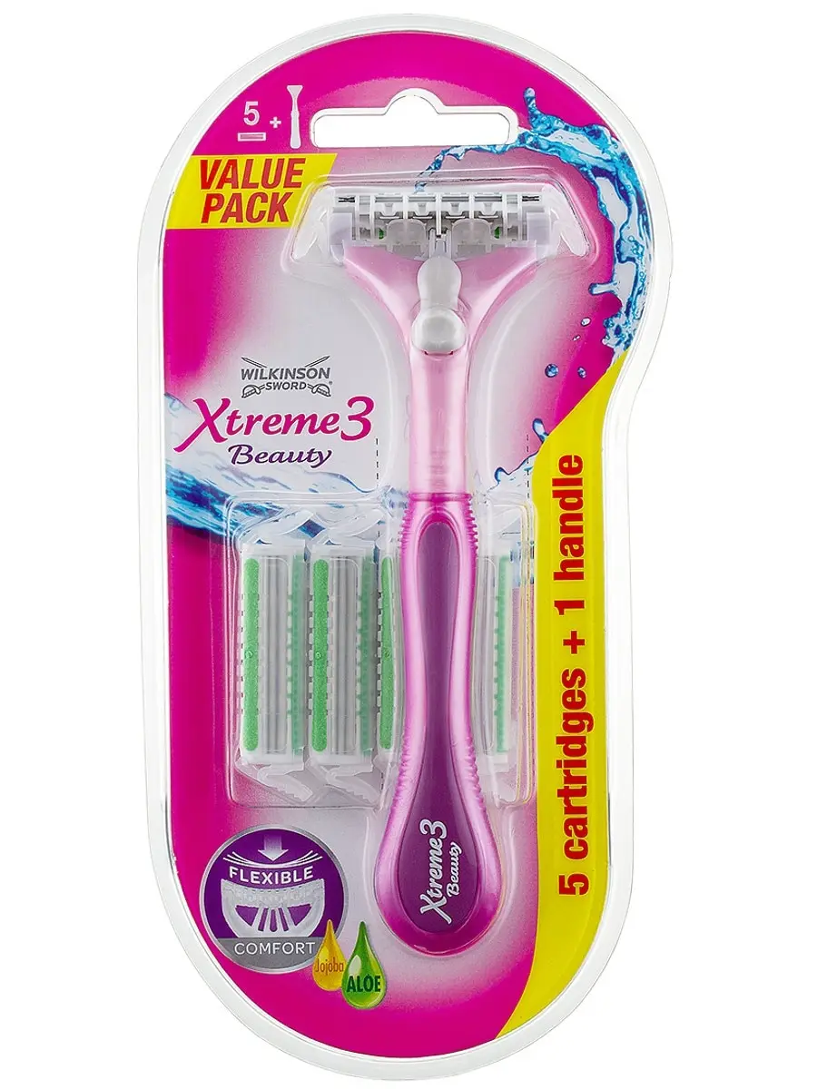 Wilkinson Sword Xtreme3 Hybrid Станок для бритья женский с 5 сменными кассетами. | Красота и