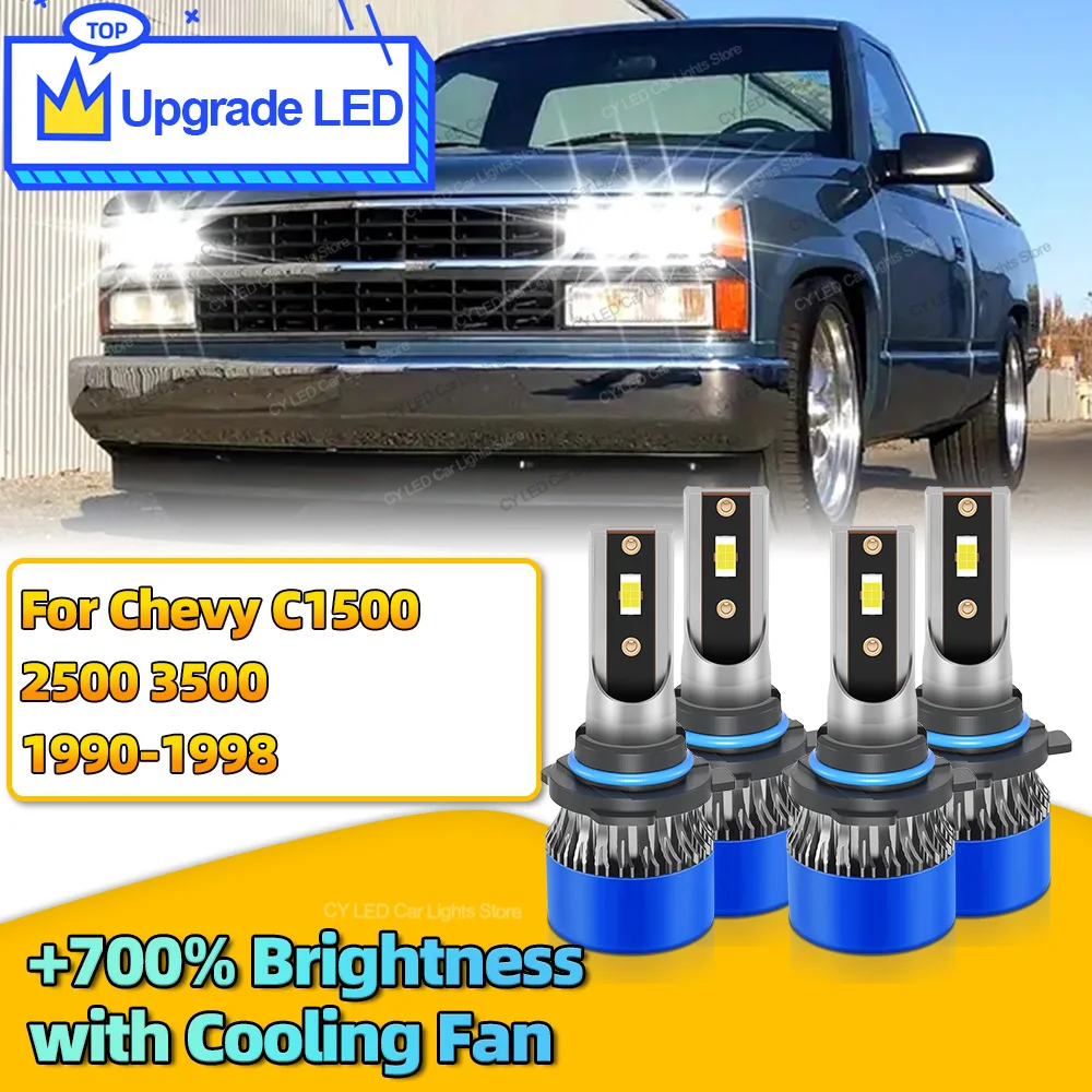 4 шт. 30000LM Canbus автомобильные светодиодные фары лампы HB3 HB4 авто для Chevy C1500 2500 3500 1990
