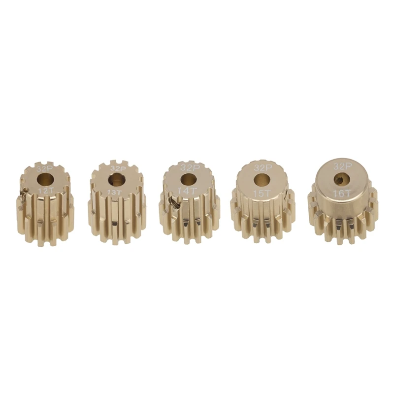 

5Pcs 32P M0.8 3.175Mm 12T 13T 14T 15T 16T Aluminum Alloy Metal Pinion Motor Gear Set For 1/10 1/8 RC Model Car Motor