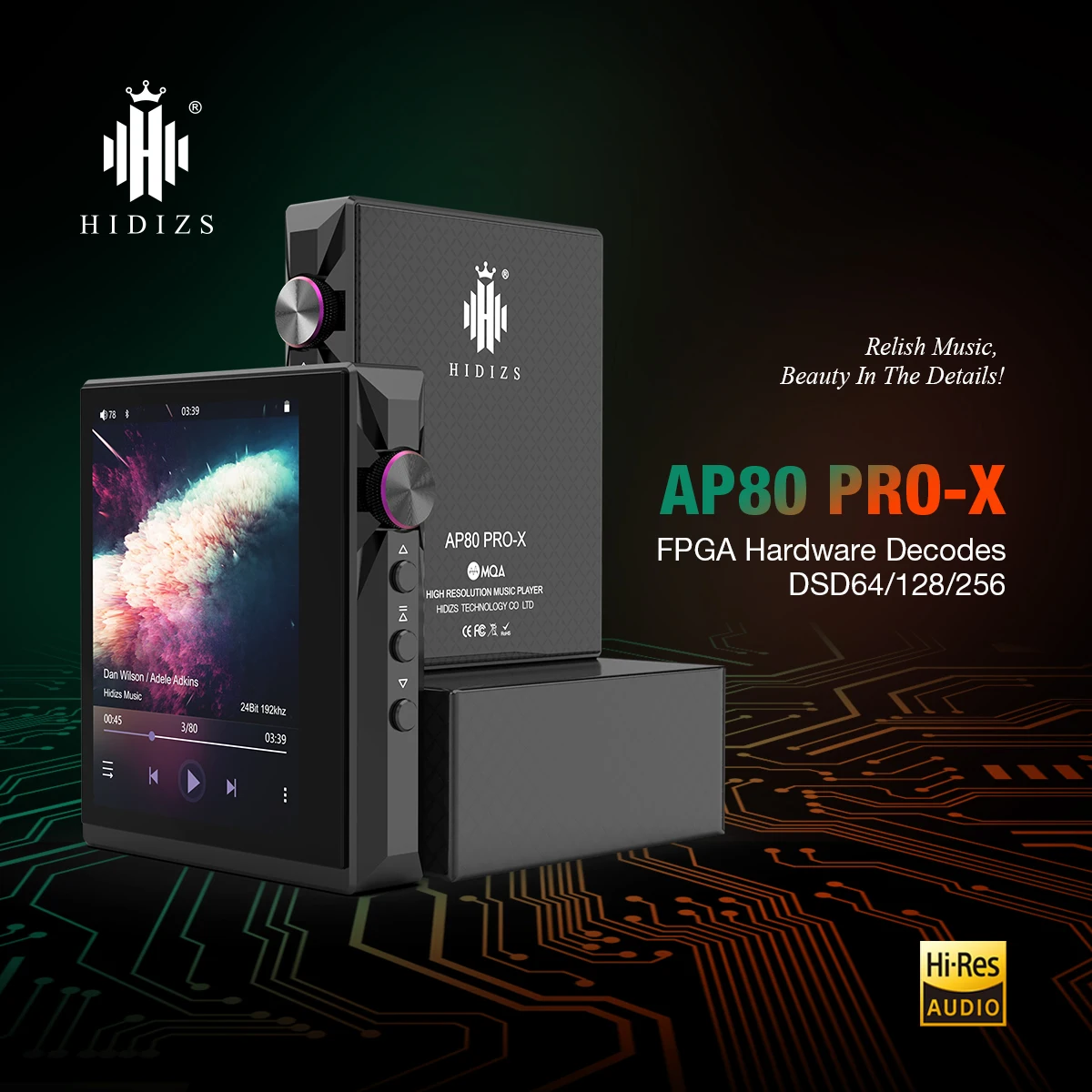 Портативный музыкальный MP3-плеер Hidizs AP80 Pro X HIFI Bluetooth плеер с высоким разрешением