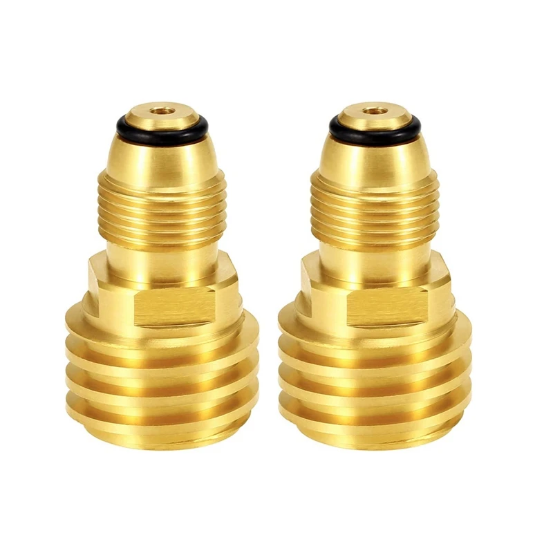 

BMDT-2Pcs Propane Tank Adapter Solid Brass Regulator Valve Safety POL-LP Tank Convert To QCC1/Type1 For Camping Stove