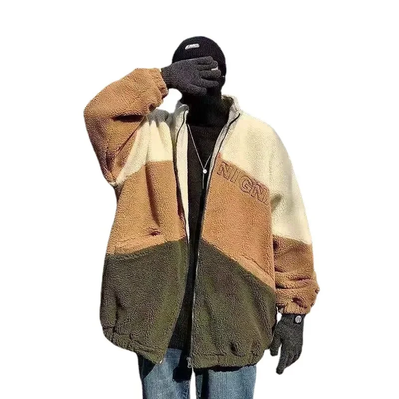 Модная мужская зимняя куртка на хлопковом наполнителе свободного кроя в