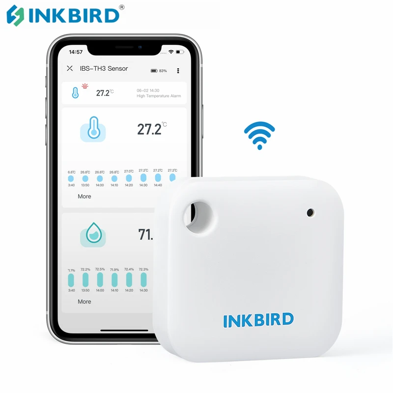 Смарт-Датчик INKBIRD с Wi-Fi для мониторинга температуры и влажности в реальном
