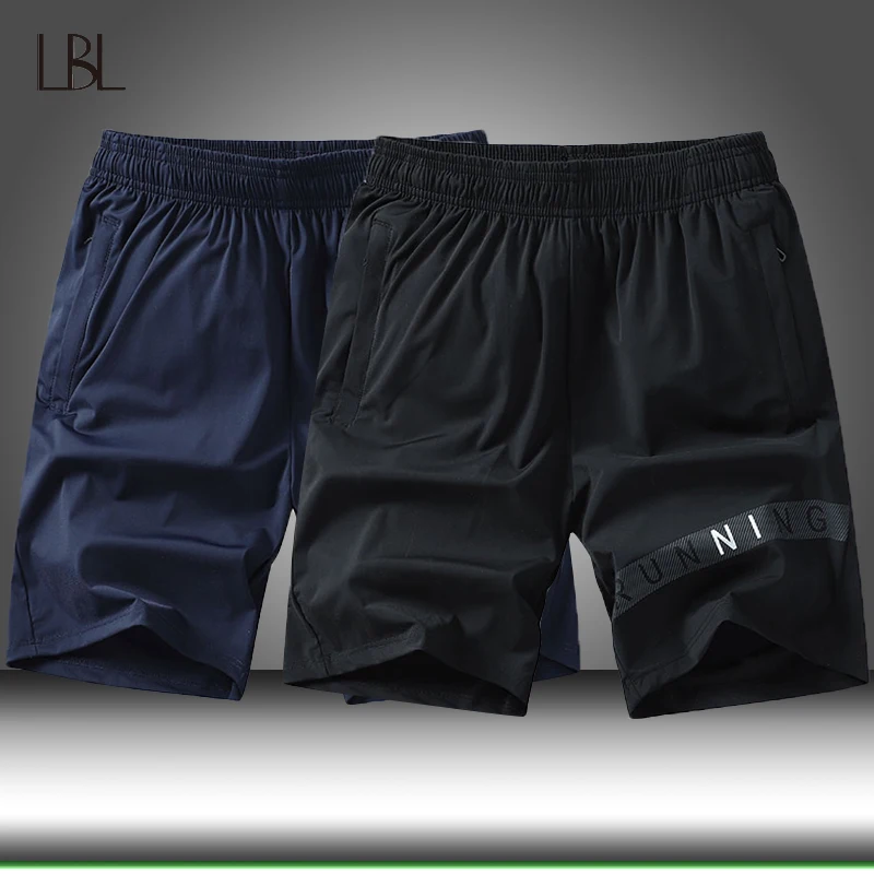 

Shorts Men Casual Polyester Running Sport Shorts Male 2023 Fashion Summer Elastic Waist Solid Shorts Letter Printed Sportswear