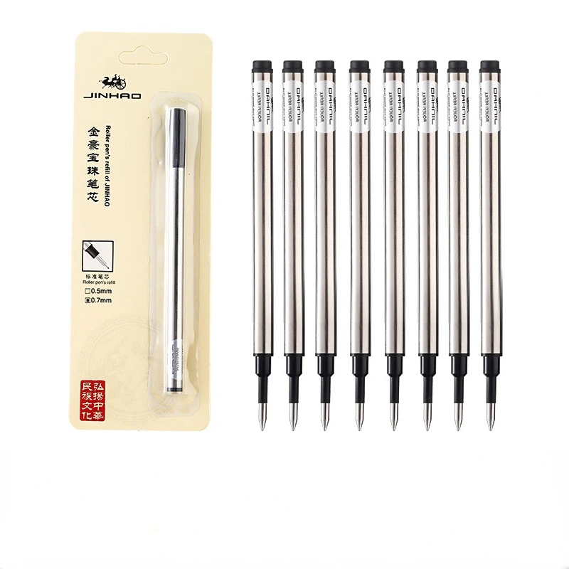 

8PCS Ballpoint Pen Refill JINHAO Standard Black and Blue Ink Rollerball 0.5MM 0.7MM Office School Accessories