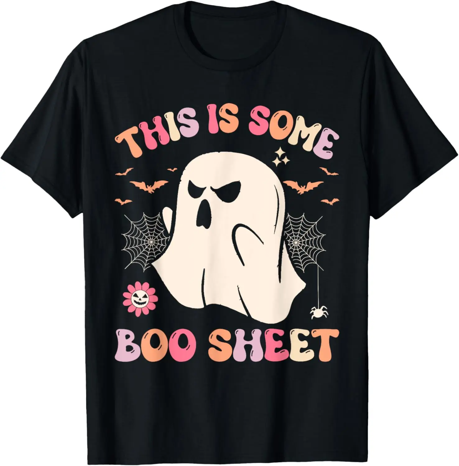 Крутой костюм призрака Бу на Хэллоуин. Это футболка Boo Sheet.