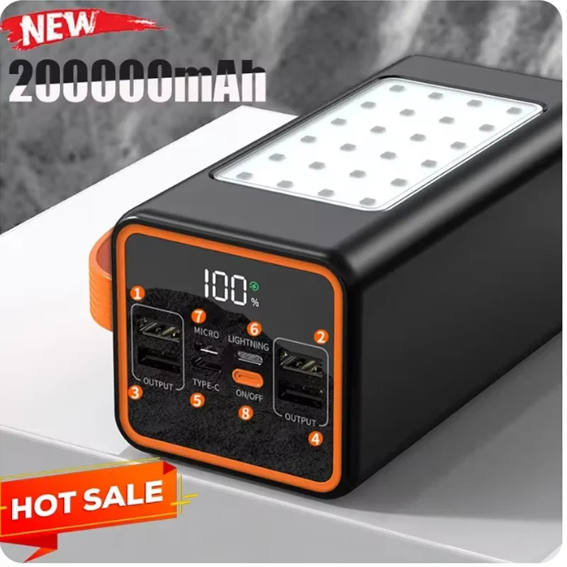 200000 mAh Большая емкость двусторонняя быстрая зарядка портативное зарядное