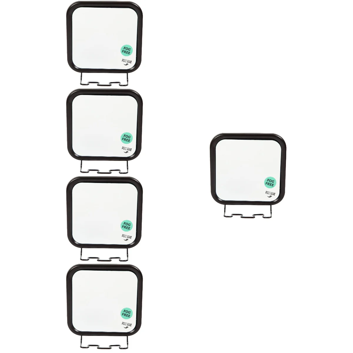 

5pcs Wall-mounted Small Mirror Shaving Mirror Bathroom Mirror Fogless Mirror