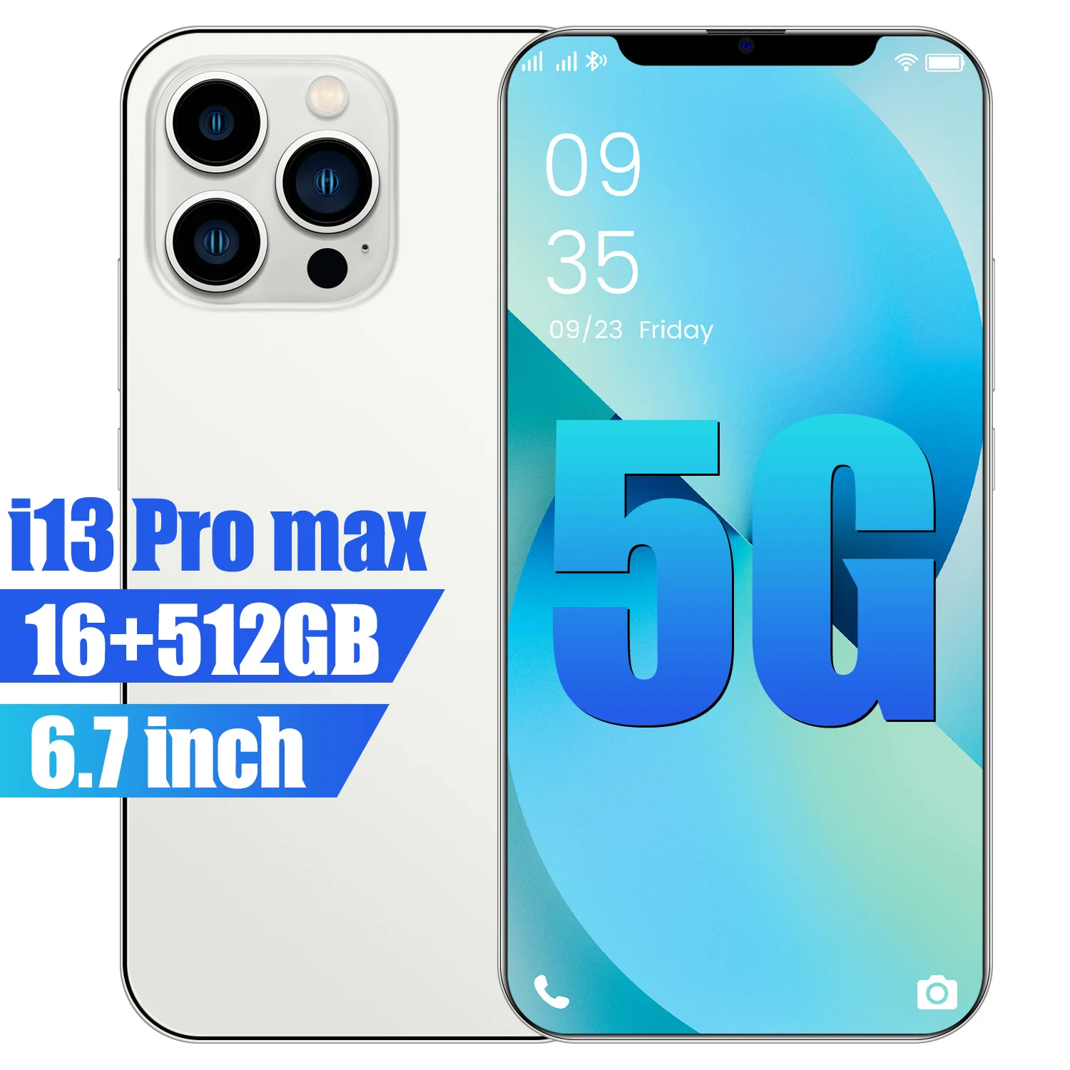 global version i13 pro max smartphone 16gb512gb unlocked mobile phones 3264mp camera android11 5g 6000mah cell phone new free global shipping