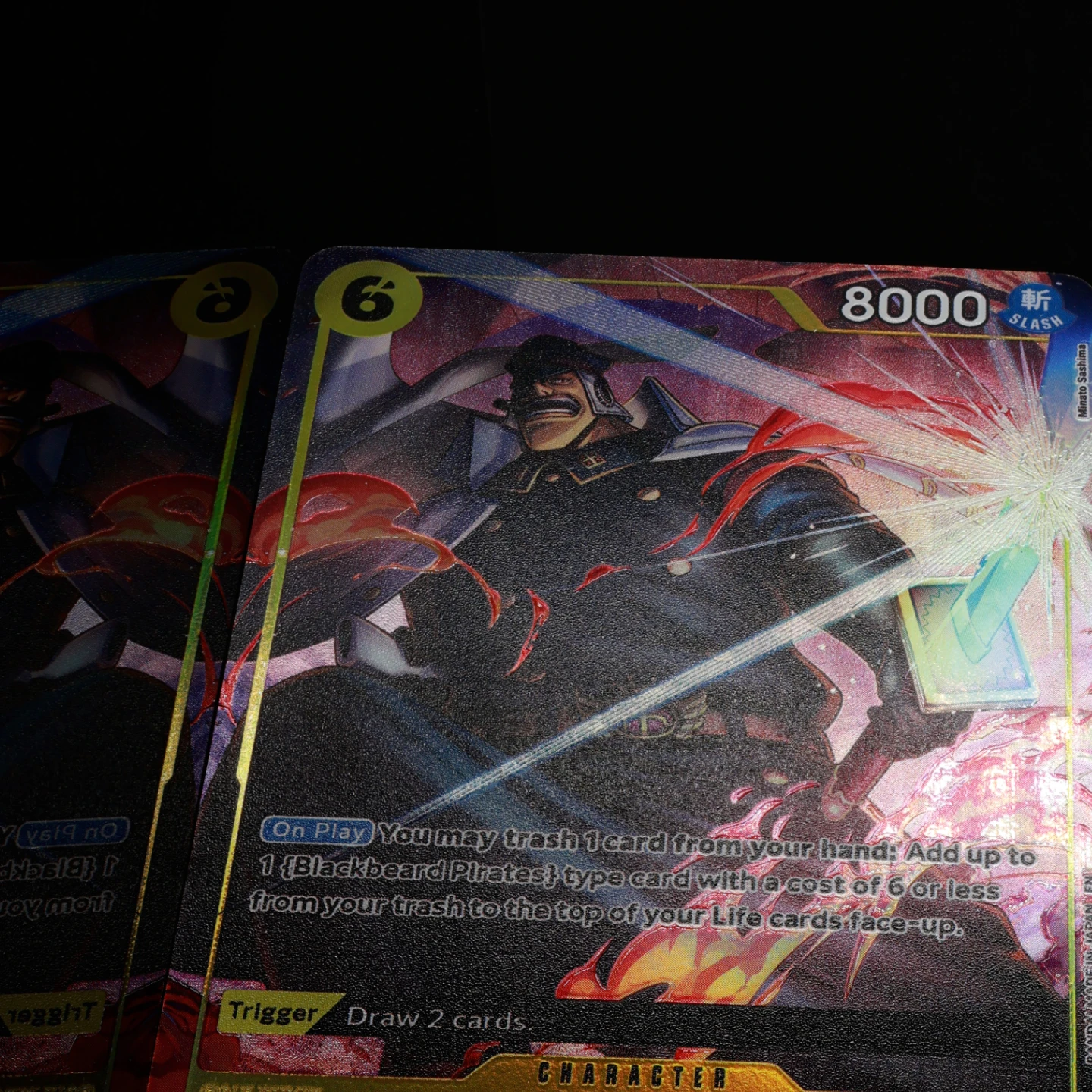 Фото Коллекционная карта One Piece TCG OPCG на английском языке OP16-108 Ширю AA 6 Cost OP16, желтая фольгированная карта Ширю с текстурой, аниме-карта №5