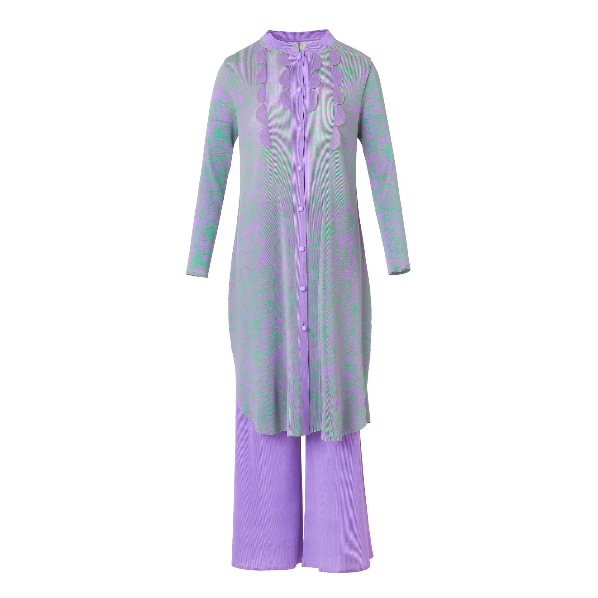 Новый плиссированный костюм Miyake в китайском стиле для женщин новинка 2024 Ранняя