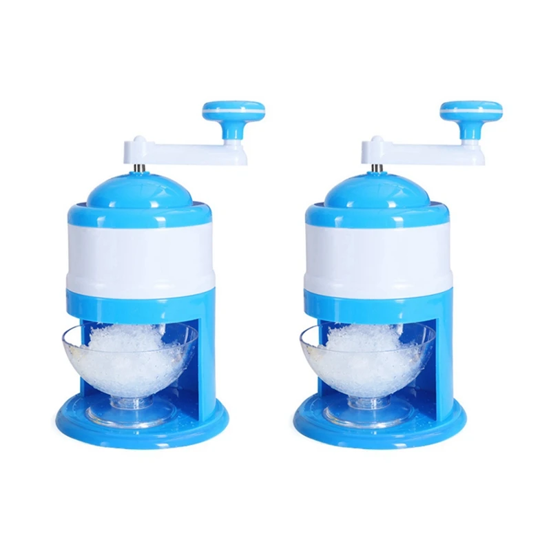

2PCS Manual Ice Crusher Home Use Ice Shaver And Snow Cone Machine Summer Maker Ice Crushing Breaker Tool Blue