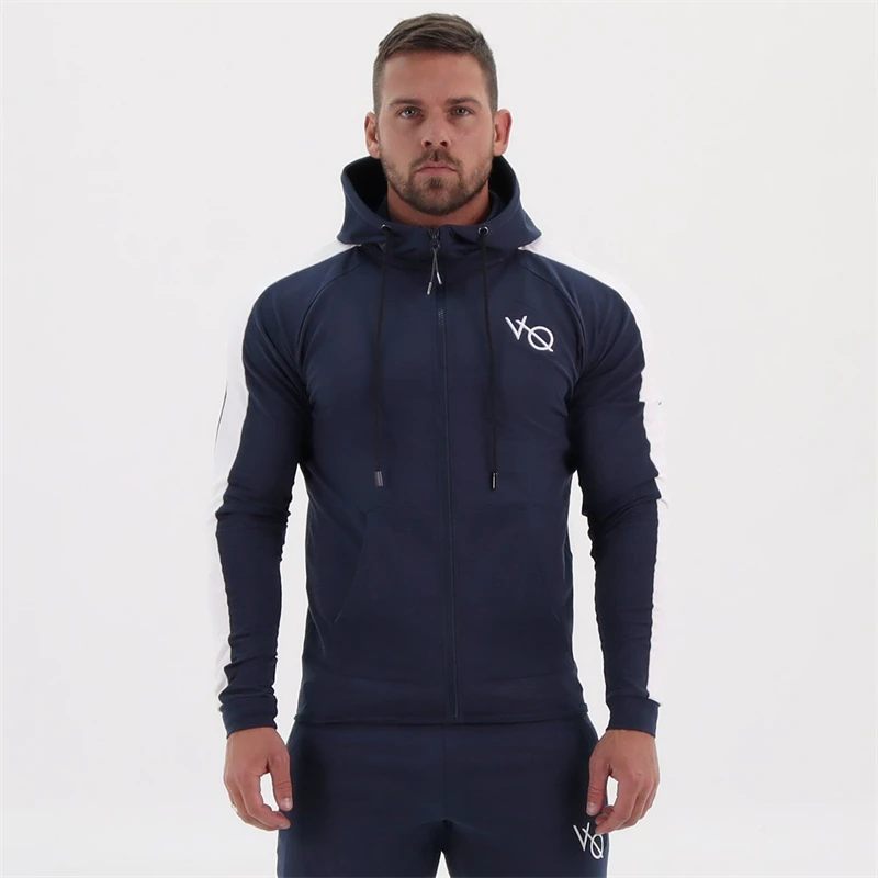 Streetwear New Cotton Embroidery Men's Set Fashion Zipper Hooded Coat Casual Sports Jogger Fitness Men's trousers;