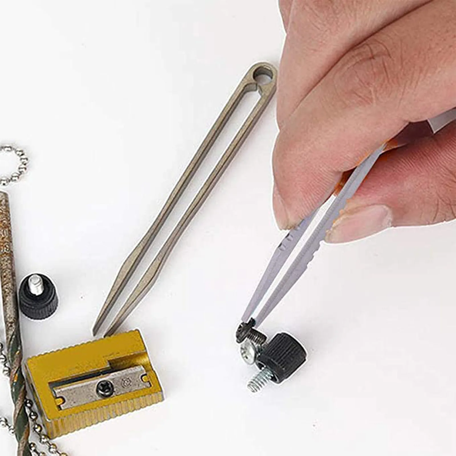 

Titanium Alloy Tweezers Professional Maintenance Tool Precision Fingerprint Tweezers Trumpet Outdoor Travel Tools